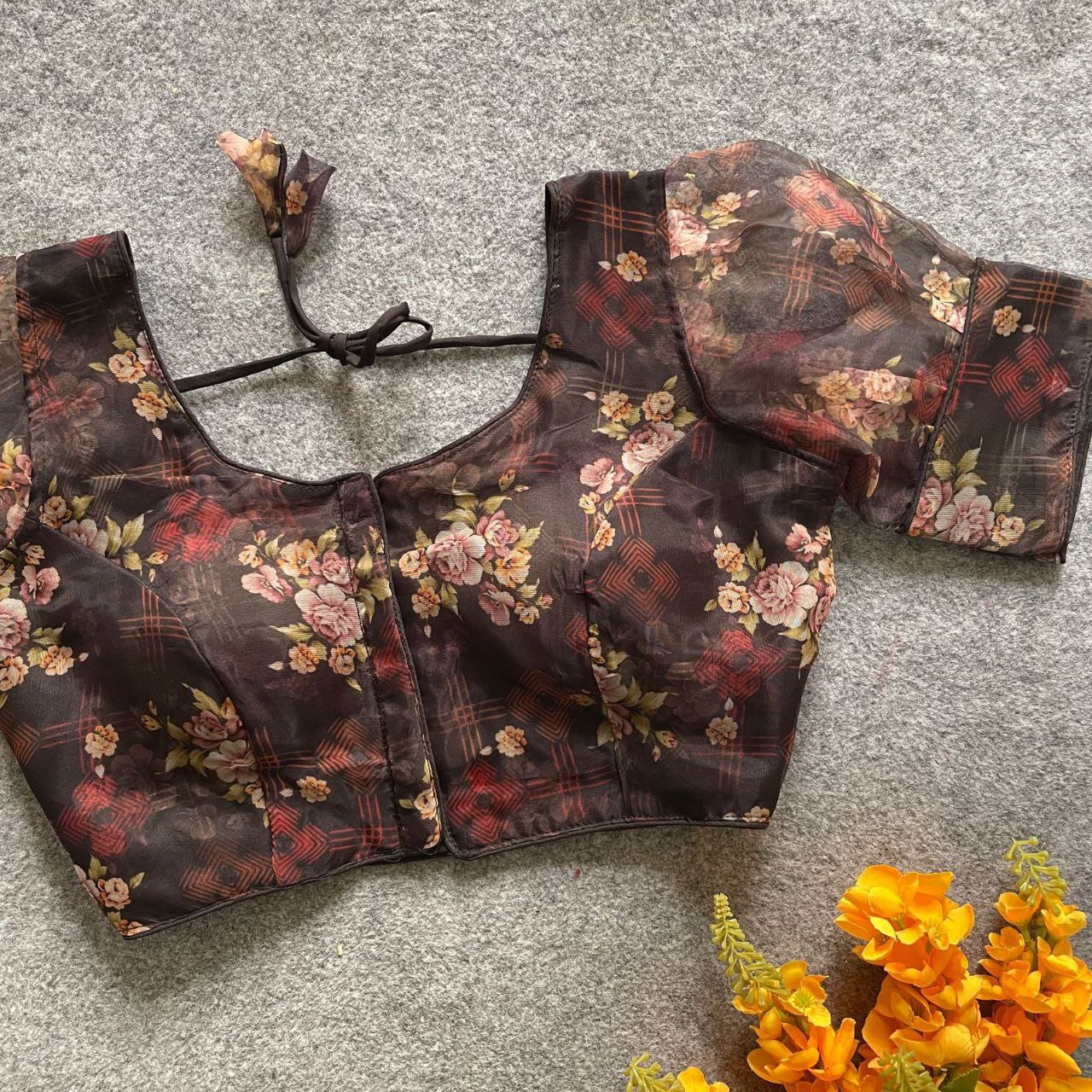 Kalamkari Organza Designer Blouse